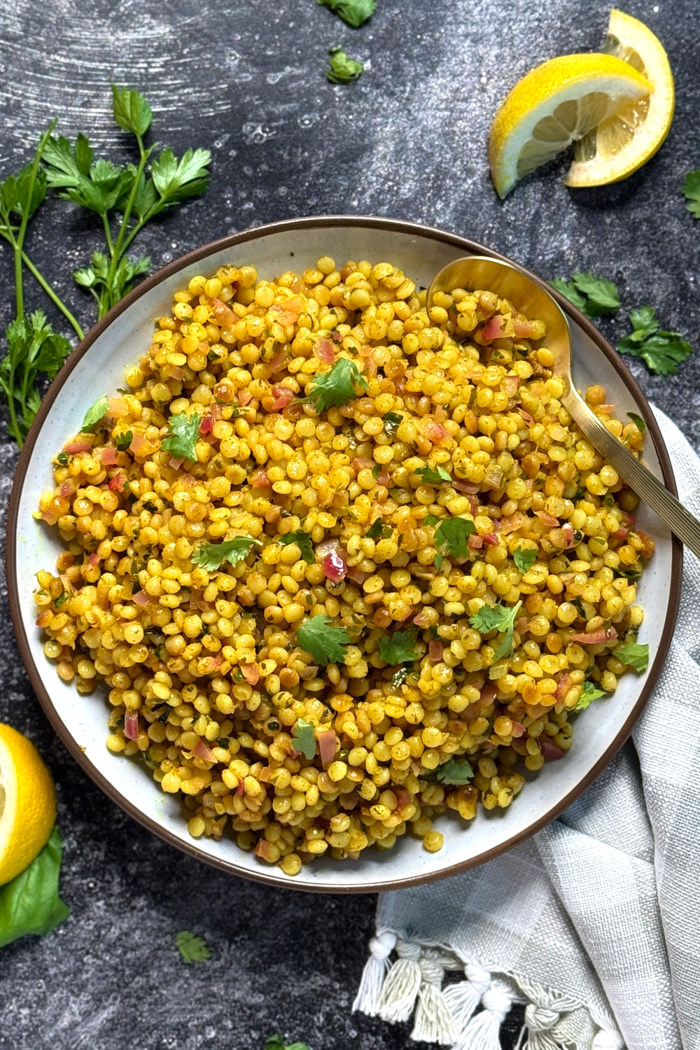 Curry-Infused Herbed Pearl Couscous